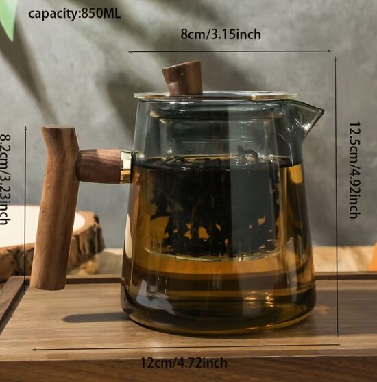 Üveg teáskanna 850 ml